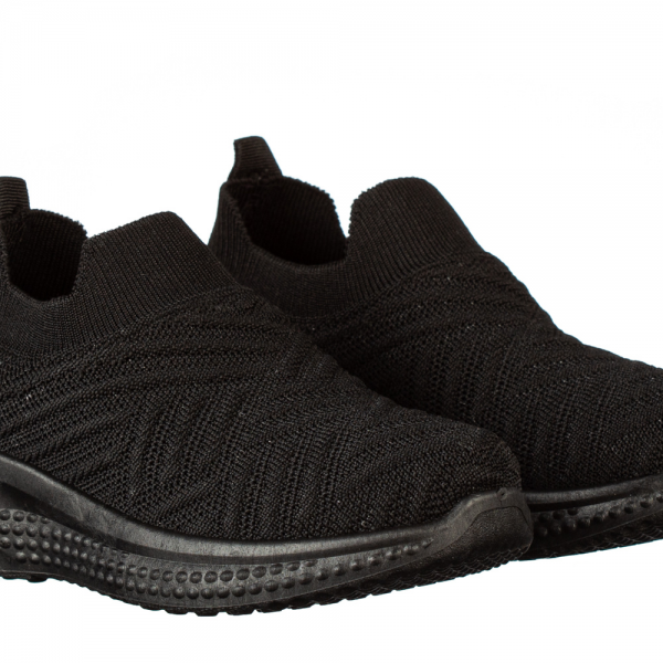 Pantofi sport copii negri din material textil Doston, 3 - Kalapod.net